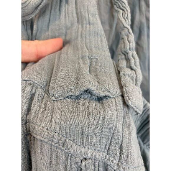 Natural Life Dakota Tie Jumpsuit Washed Cotton Gauze Size Medium Light Blue Gray - Picture 5 of 9